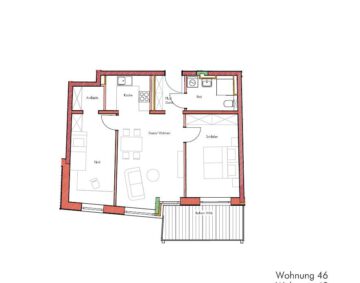 Schöne 3-Zimmer Wohnung mit kleiner Ankleide, Erich-Klabunde-Str. 3, 90766 Fürth